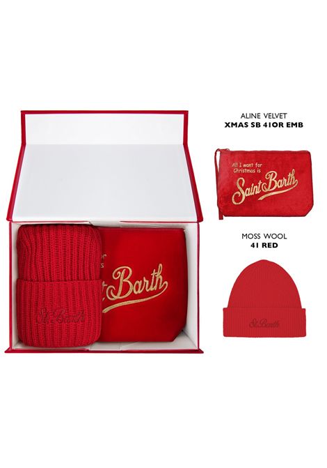 Box regalo con logo SAINT BARTH | BOX 0023 CHRISTMAS BOX WOMAN CHRISTMAS03765I VELVET 41OR EMB